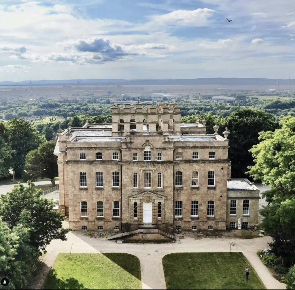 An overhead view of Kings Weston House.
